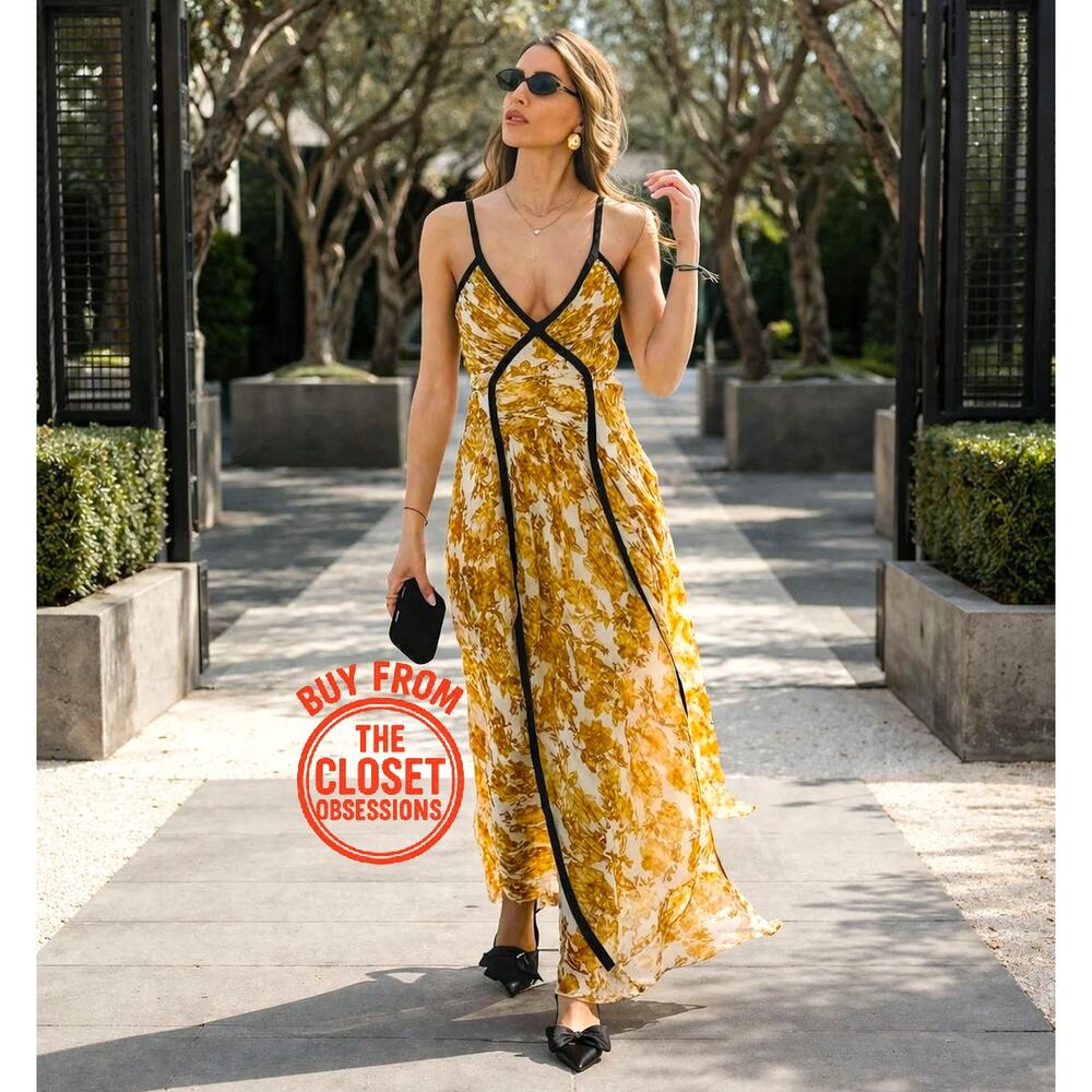 ZARA Blogger Fave Printed Maxi Dress NWT 💛
